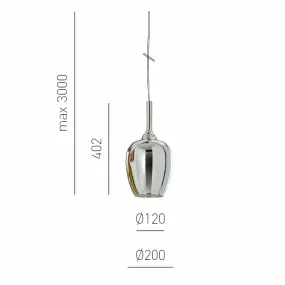 Gea Luce OFELIA S10 S11 S12 lustre en verre chromé miroir