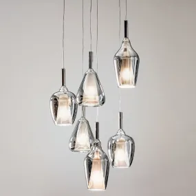 Lampadario vetro cromo specchiato Gea Luce OFELIA S10 S11 S12