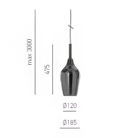 Gea Luce OFELIA S10 S11 S12 lustre en verre chromé miroir