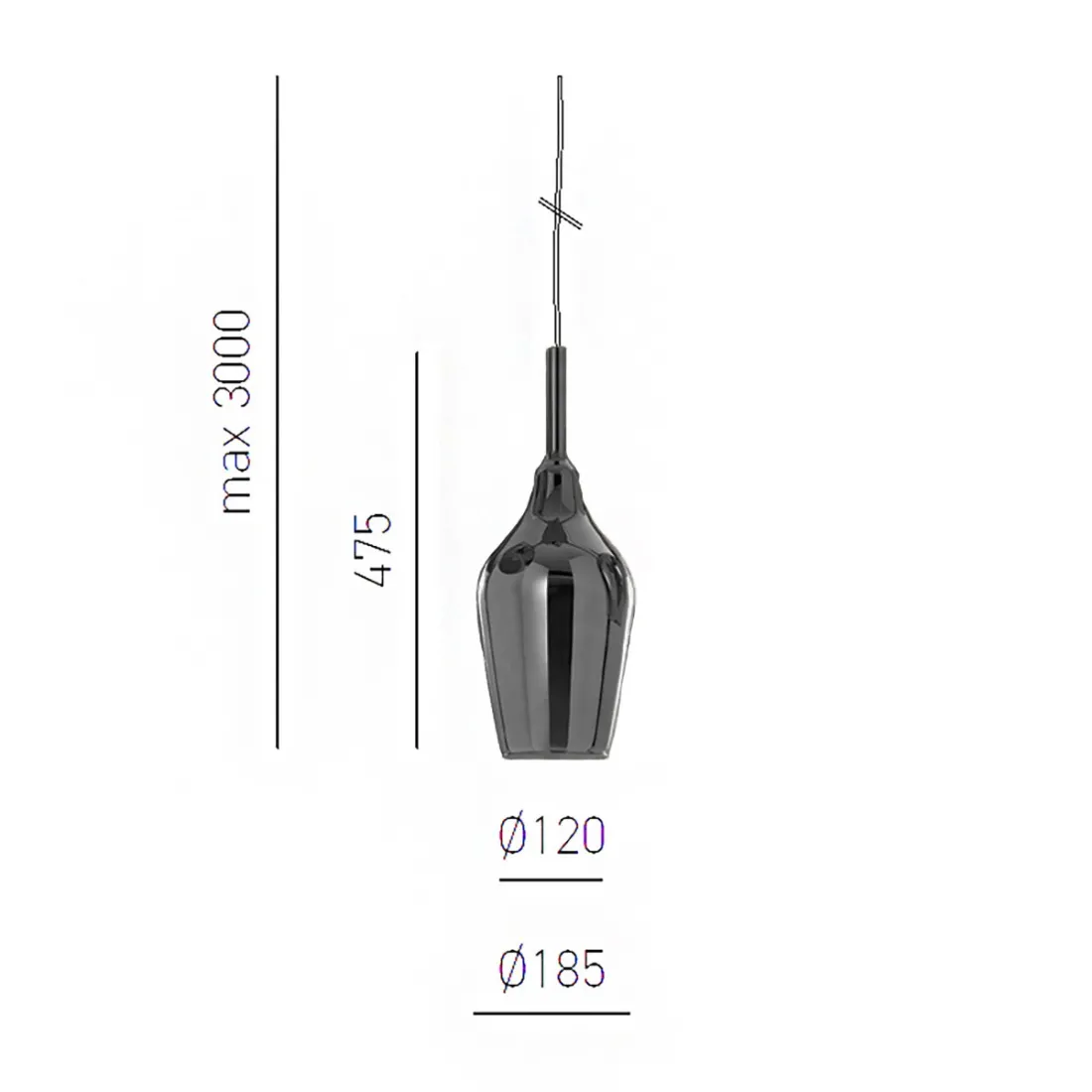 Gea Luce OFELIA S10 S11 S12 lustre en verre chromé miroir