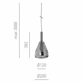 Lampadario vetro cromo specchiato Gea Luce OFELIA S10 S11 S12