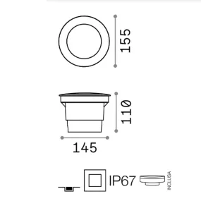Spot encastré moderne Ideal Lux WAY FI D155 ROUND WIDE 120324 GX53 LED IP67