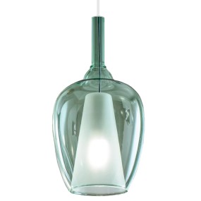 Gea Luce OFELIA S10 lustre en verre chromé vert