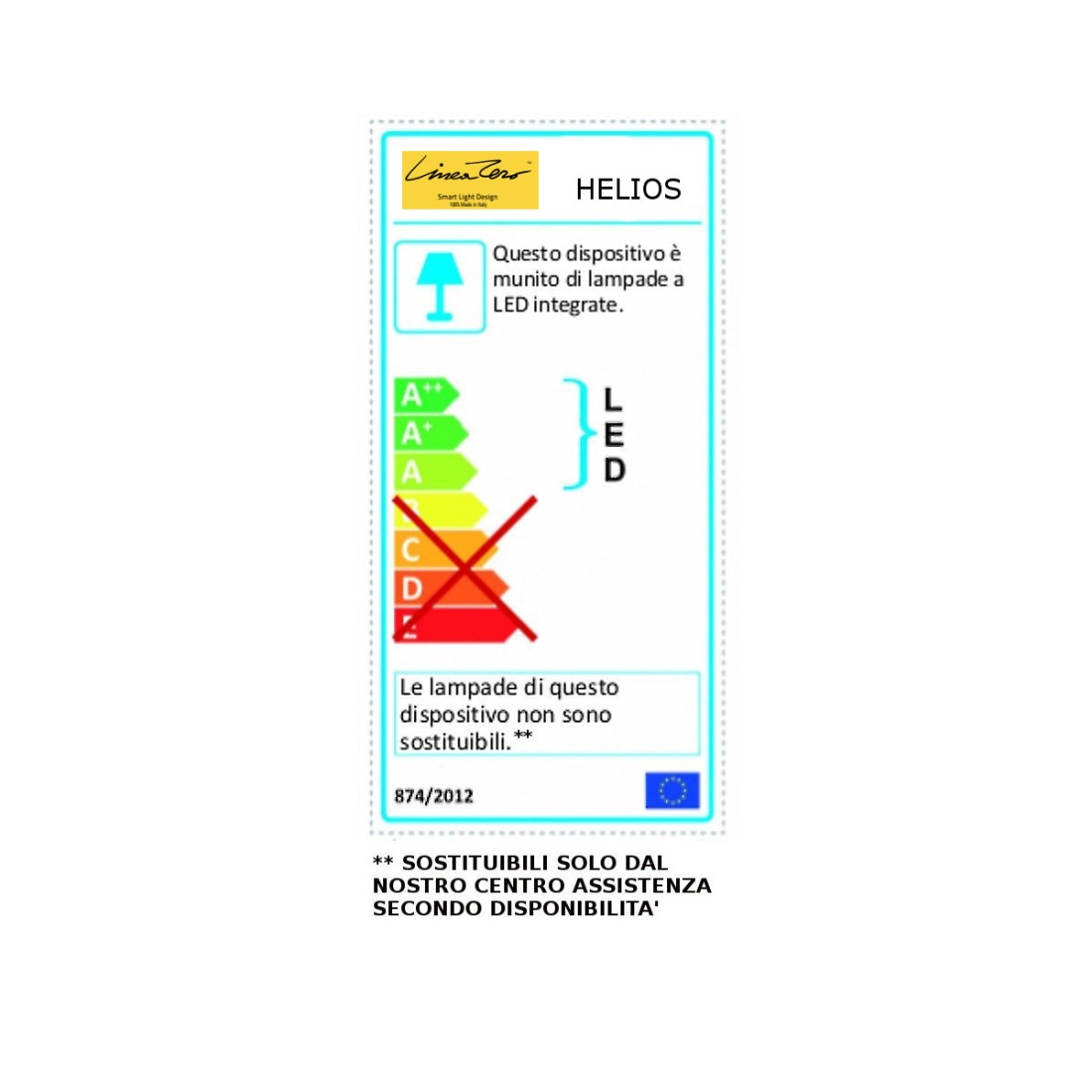 Abat-Jour LED externe Batterie Linea Zero HELIOS BAT D40 IP67