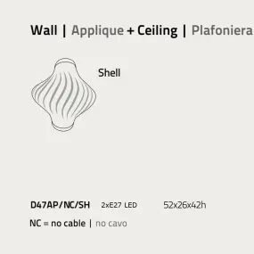 Applique moderna Linea Zero HELIOS D47AP NC SH E27 LED