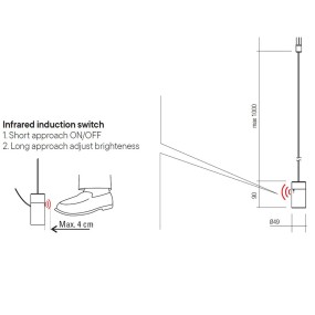 Lampada Terra soffitto Redo Group ACROBAT 01 2284 LED dimmerabile