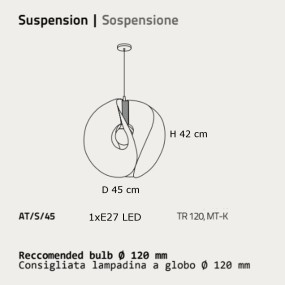 Suspension LZ-ATOM S E27...