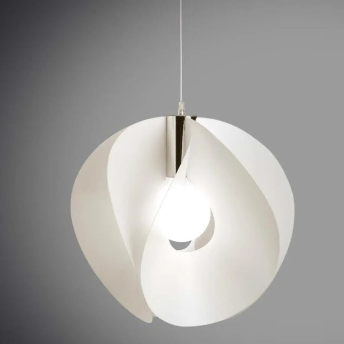 Lustre moderne en plastique blanc avec connexion led E27.