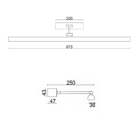 SCAMM GIUNONE Gn685 LED-Wandleuchte