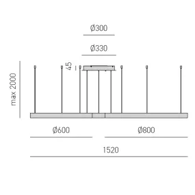 Lampadario led Gea Luce CRISEIDE S3D B