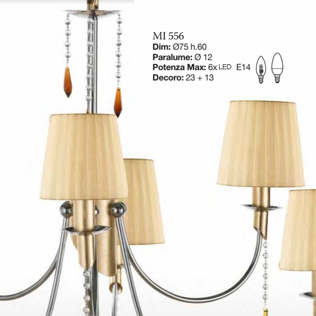 Lampadario moderno Luce Più MILADY MI556 E14 LED