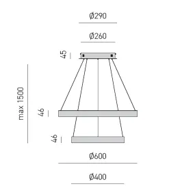 Lampadario led Gea Luce CRISEIDE S2P B