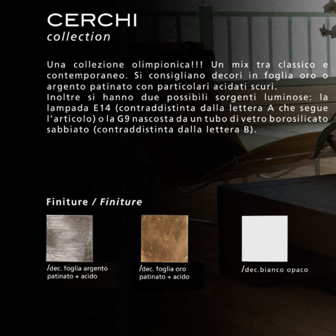Deckenleuchte LP-CERCHI CE601 E14 30W klassische Metall-Deckenwandleuchte