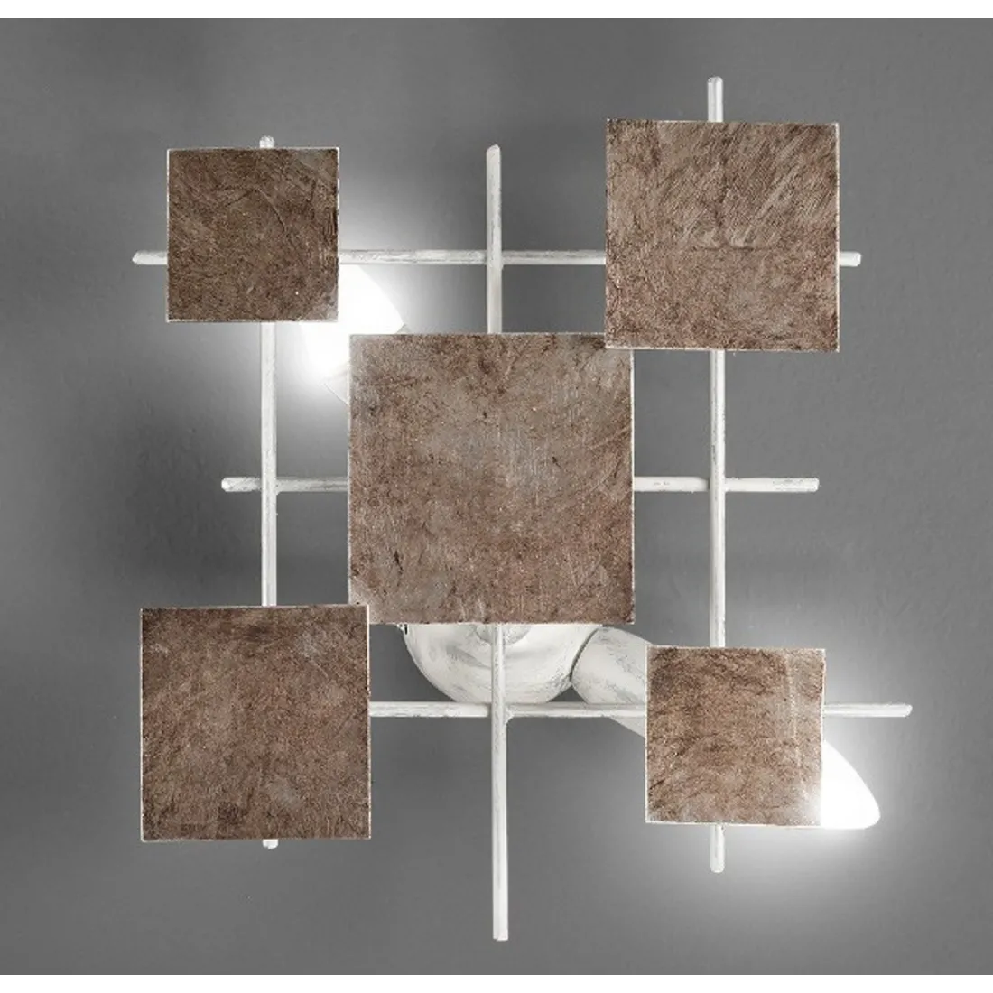 Applique-plafonnier classique Luce Più QUADRI E14 LED