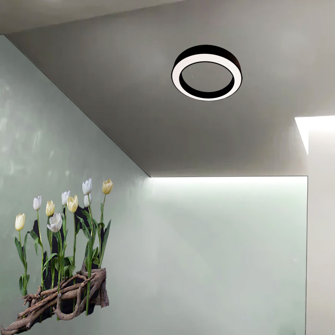 LED-Deckenleuchte Gea Luce FLOR PP SCHWARZ