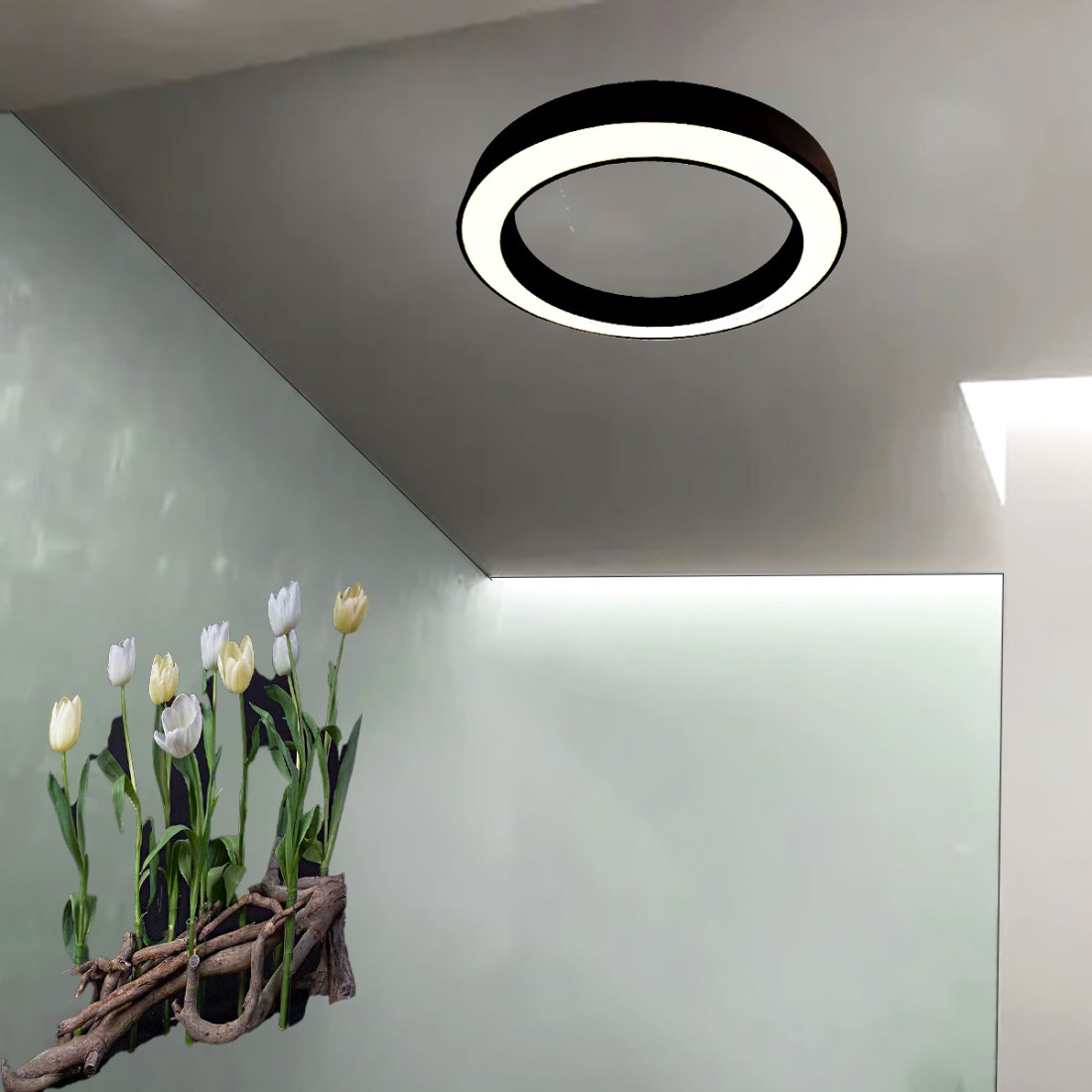 LED-Deckenleuchte Gea Luce FLOR PM SCHWARZ