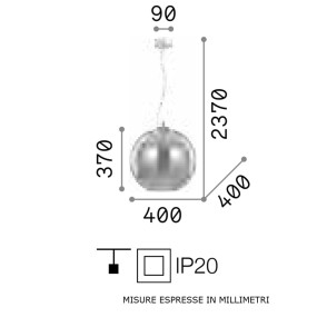 Lampadario moderno Ideal Lux NEMO SP1 D40 052816 E27 LED