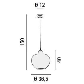 Klassischer Perenz BOWL 6666 AM E27 LED Kronleuchter in Braunglas