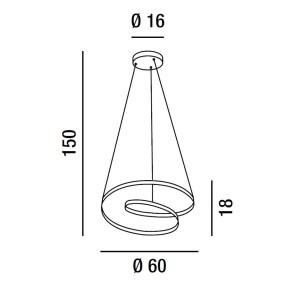 Perenz RITMO 6620 N LC schwarzer LED-Kronleuchter