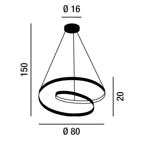 Perenz RITMO 6618 B CT moderner LED-Kronleuchter aus weißem Metall
