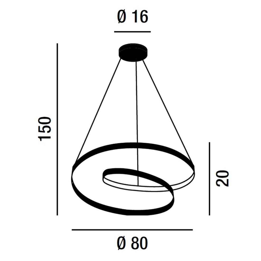 Perenz RITMO 6618 B CT moderner LED-Kronleuchter aus weißem Metall