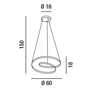 Lámpara de araña moderna LED Perenz RITMO 6620 B CT
