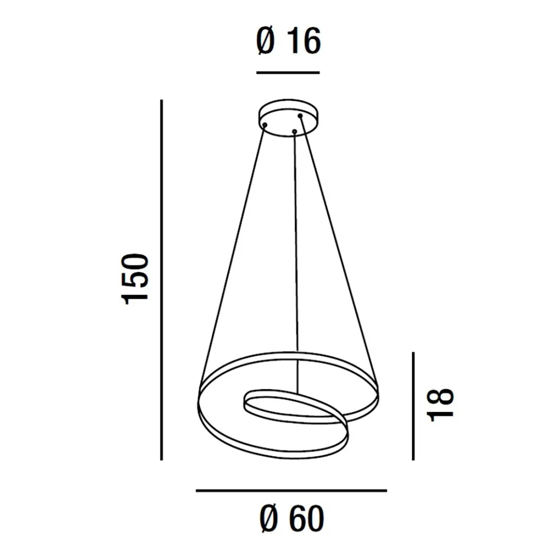Lámpara de araña moderna LED Perenz RITMO 6620 B CT