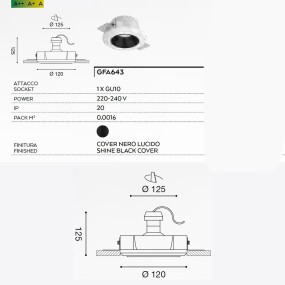 Faretto incasso Gea Led ASTRA R GFA643 GU10 LED IP20