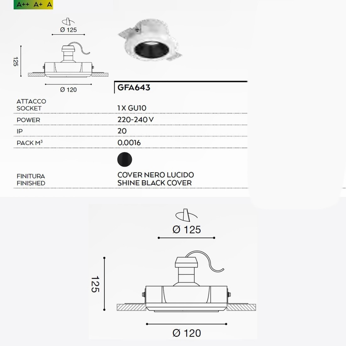 Spot encastrable Gea Led ASTRA R GFA643 GU10 LED IP20