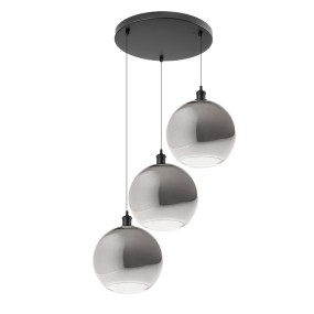 Sospensione vetro soffiato nero Perenz SPHERE S3 E27 LED lampada soffitto moderna