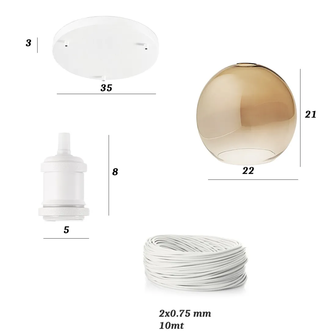 Sospensione vetro soffiato ambra Perenz SPHERE S3