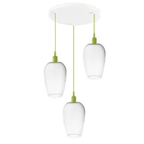 Sospensione vetro soffiato trasparente Perenz TRIX S3 E27 LED lampada soffitto moderna camerette verde
