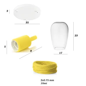Suspension en verre soufflé transparent jaune Perenz TRIX S3