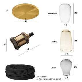 Perenz TRIX S5 Pendelleuchte aus mundgeblasenem Glas