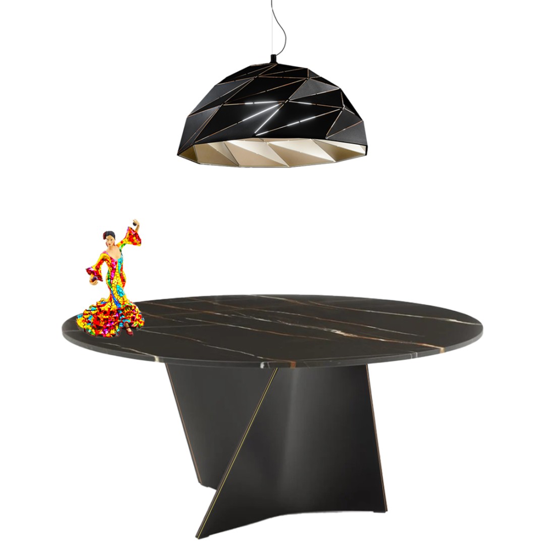 Lampadario moderno Perenz TILT 6624 NOR E27 LED sospensione cupola metallo