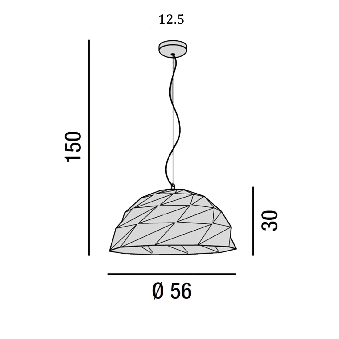 Lampadario moderno Perenz TILT 6624 NOR E27 LED sospensione cupola metallo