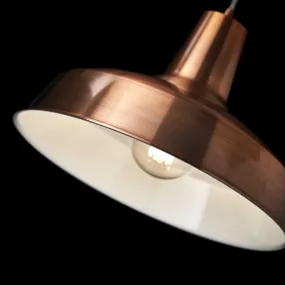 Suspension classique en métal cuivré avec culot E27 max. 60W.