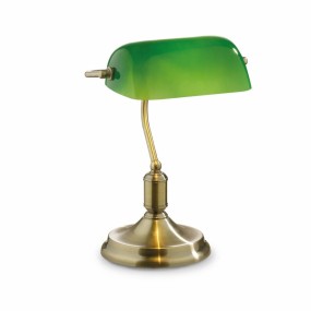 Abat-jour ID-LAWYER TL1 E27 vetro verde metallo classica lampada tavolo interno IP20