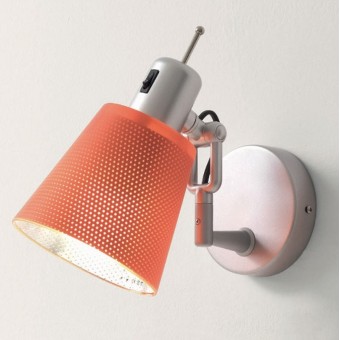 Applique Illuminando LOLA AP E27 LED lampada parete moderna orientabile metallo bianco arancione alluminio interno