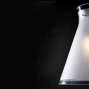 Sospensione Illuminando BILLY SP M 19CM E27 LED lampadario moderno vetro bianco cono interno