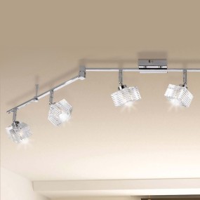 Binario TP-METROPOLITAN 1047 F6 G9 LED vetro quadrato orientabile lampada soffitto parete moderna interno