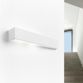 Applique SF-TEOS T174.12 G9 LED 47.5CM gesso bianco verniciabile lampada parete biemissione interno