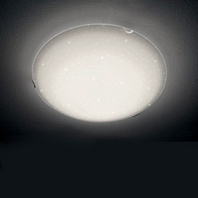 Plafoniera Illuminando ASTER 40 PL 22W LED 1980LM 3000°K lampada soffitto vetro serigrafato bianco moderna tonda interni