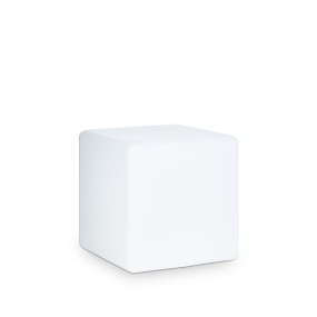 Lampada terra ID-LUNA E27 Led cubo esterno plastica bianca lume giardino IP44