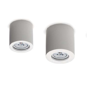 Plafoniera BF-MINIMAL TONDO 8898 8900 GU10 10W lampada soffitto cilindro gesso bianco dipingere interno