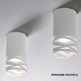 Plafoniera Illuminando CHIMERA PL GU10 LED GU10 LED lampada soffitto moderna metallo bianco cilindro interno