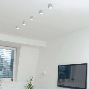 Plafoniera gesso Neo Luce 9010 Belfiore BF-0801 LED lampada soffitto bianco verniciabile cubo interno GU10