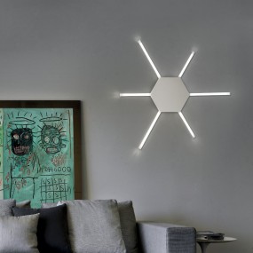 Plafonnier FB-RAY 2125 PL70 24W LED 1800LM méthacrylate blanc métal lampe plafond mur intérieur ultramoderne moderne