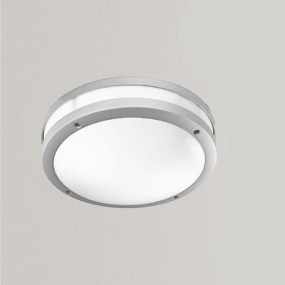 Applique Gea Led URA R GES291 LED IP54 lampada partete soffitto moderna grigio alluminio tonda E27