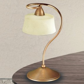 Abat-jour Lam 4220 1L E14 LED 34CM metallo bronzo dorato vetro antico lampada tavolo classico interno